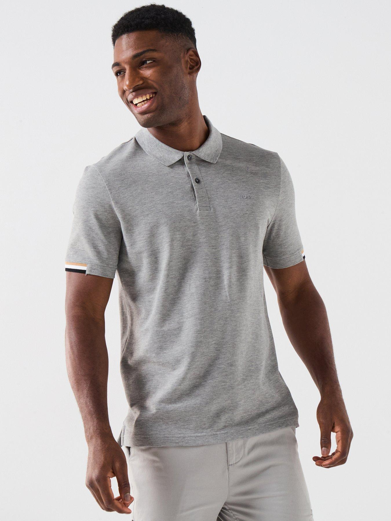 undefined Parlay 147 Regular Fit Corporate Sleeve Trim Polo Shirt - Silver