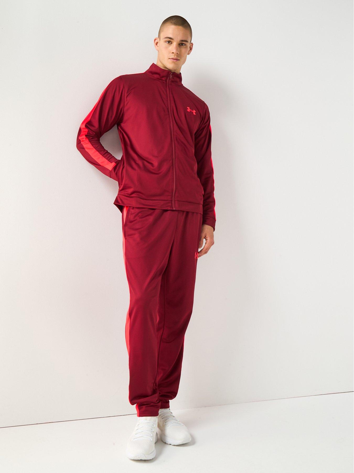 undefined Mens Training Knit Tracksuit - Burgundy