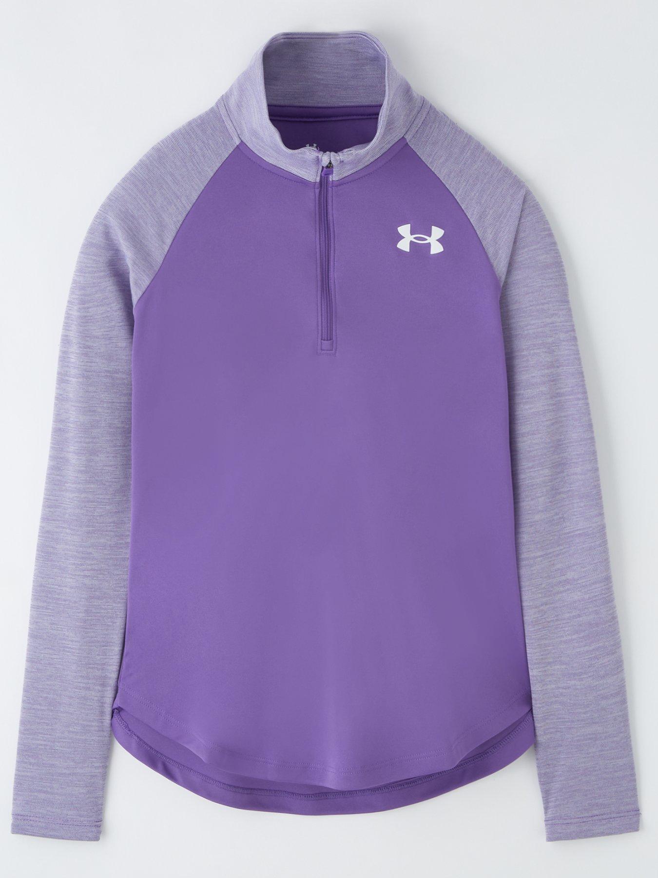 undefined Girls Training Tech Graphic 1/2 Zip - Purple