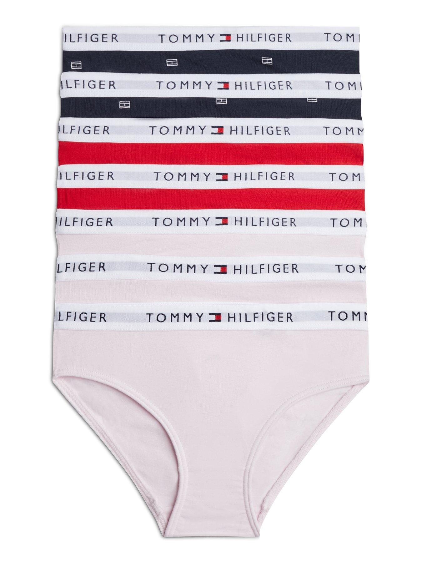  image of tommy-hilfiger-girls-7-pack-print-bikini-briefs-multi