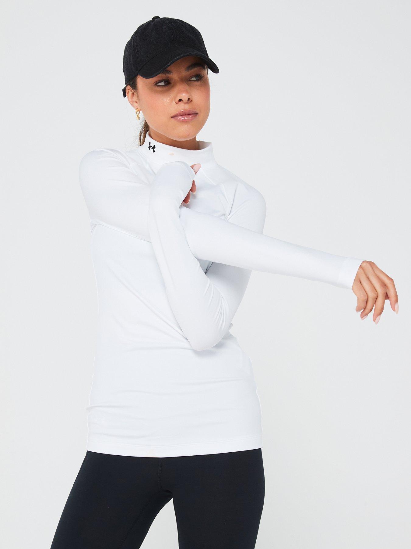undefined Womens Training Cold Gear Authentics Mockneck Top - White