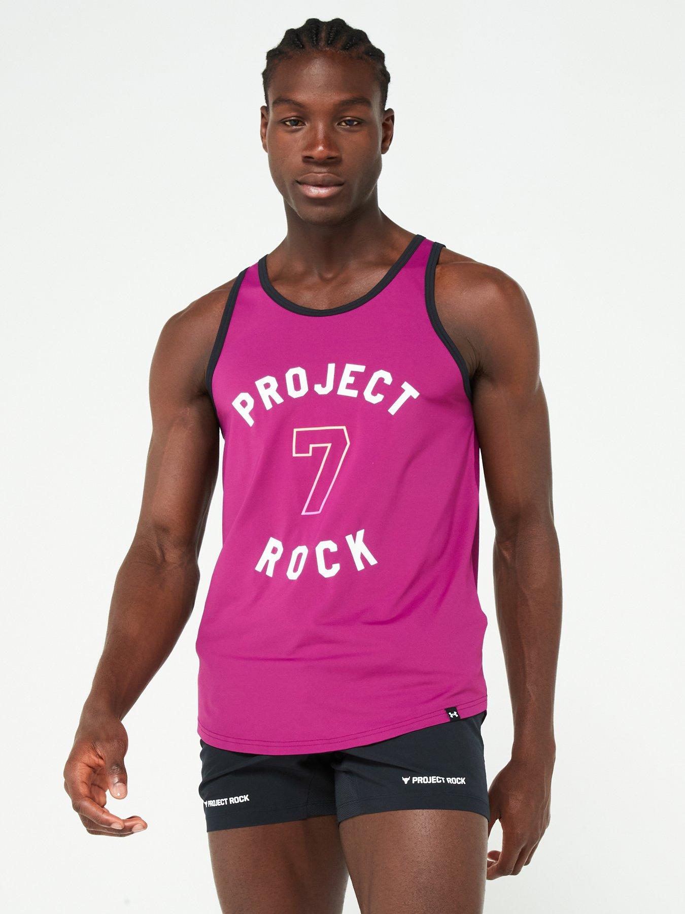 UNDER ARMOUR Mens Training Project Rock Mesh Tank Purple