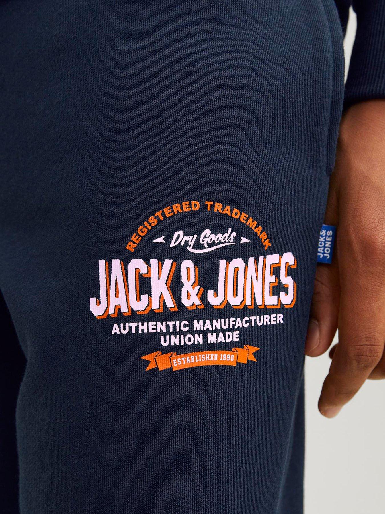  image of jack-jones-junior-boys-2-colour-logo-sweat-pants-navy-blazer