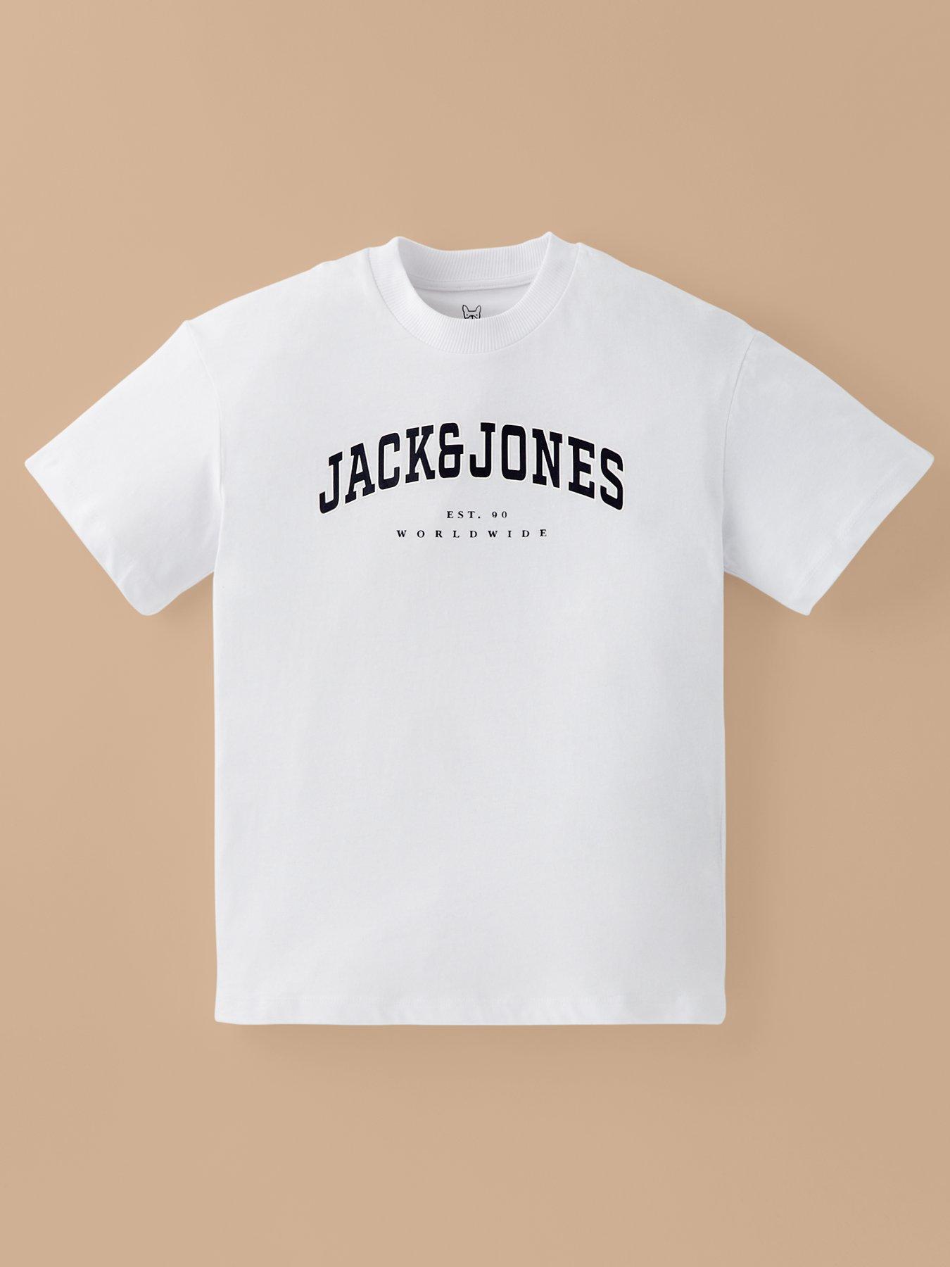  image of jack-jones-junior-boys-caleb-varsity-t-shirt-white