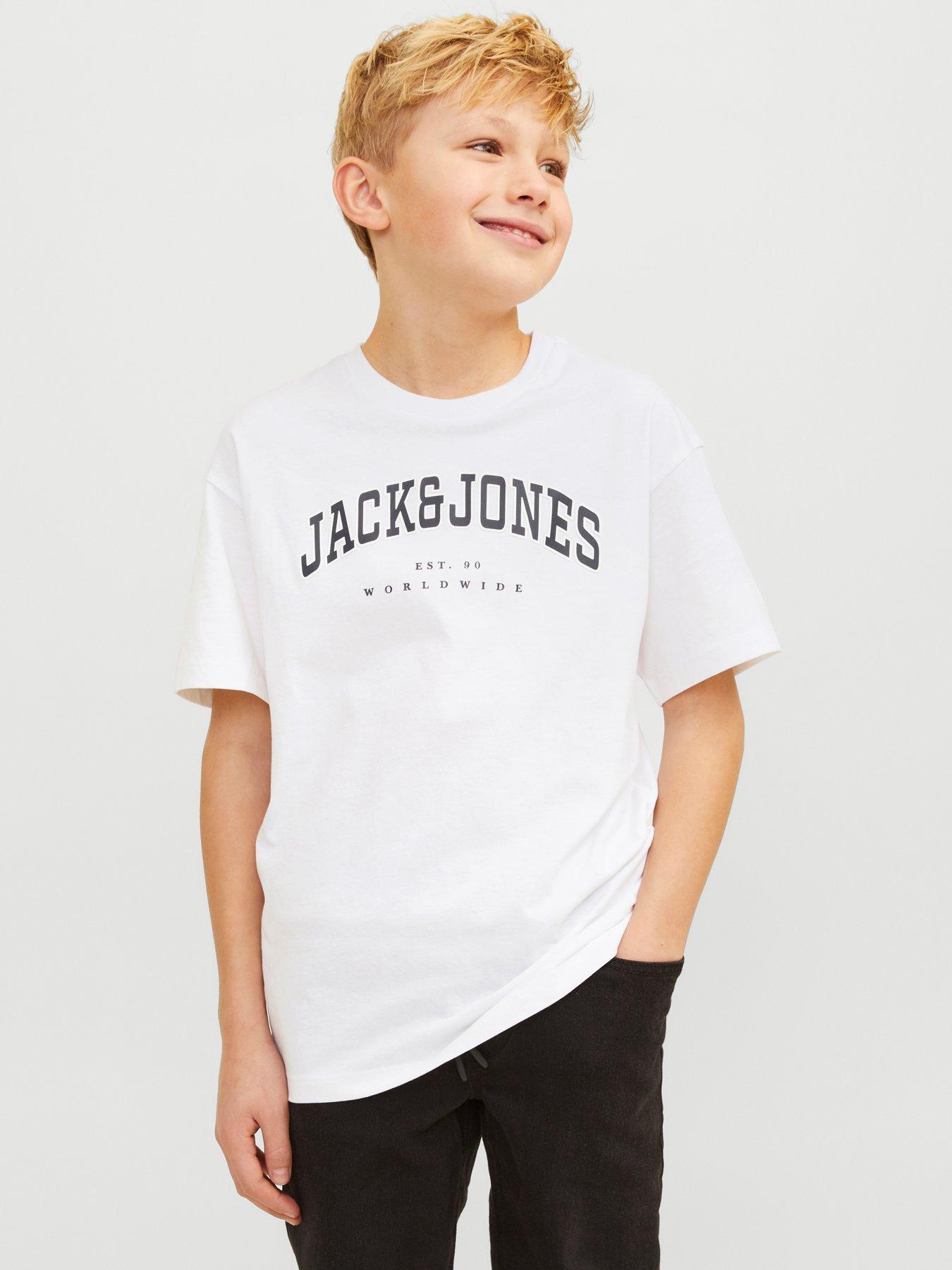  image of jack-jones-junior-boys-caleb-varsity-t-shirt-white