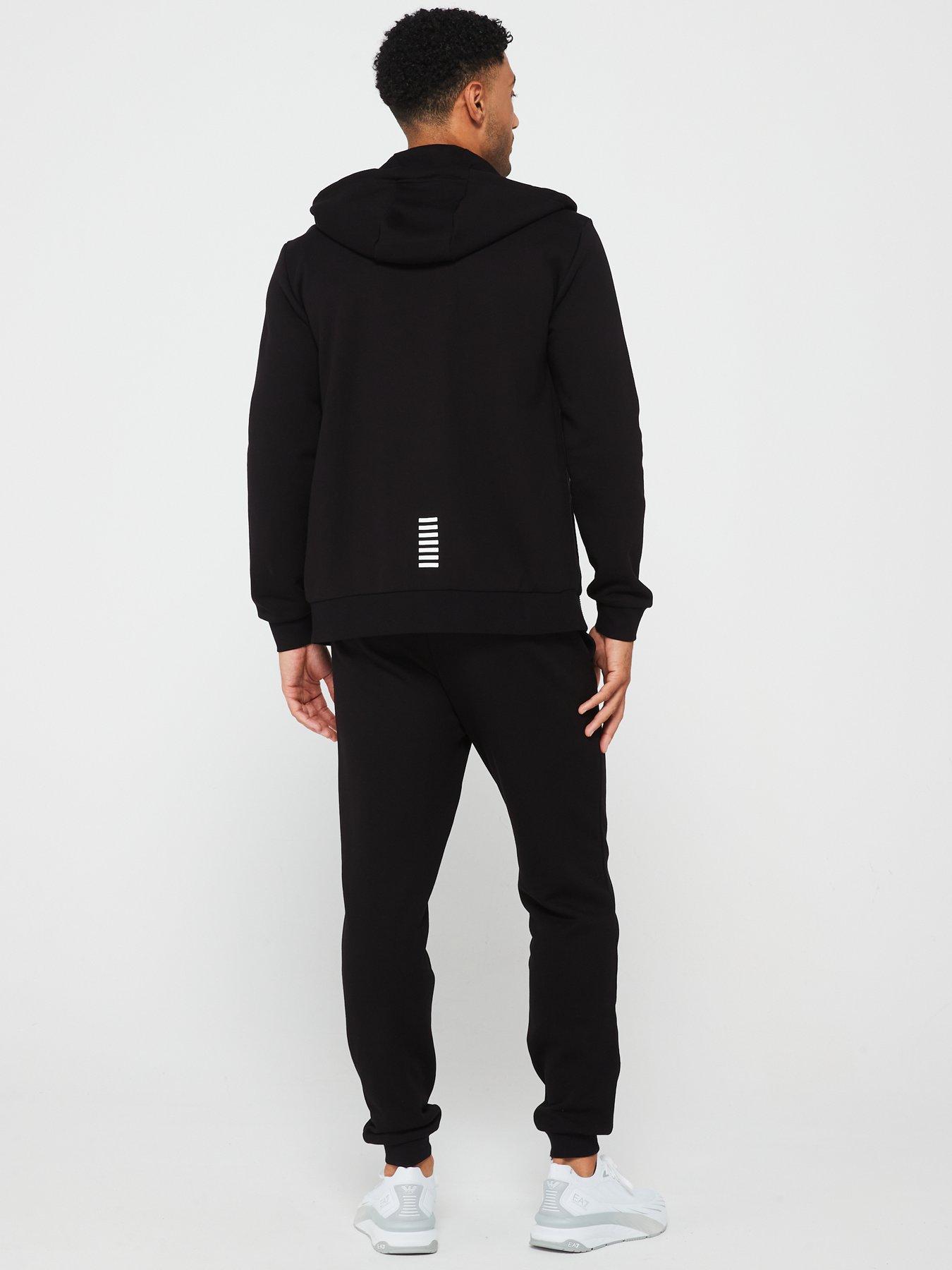 Image 2 of 4 of EA7 Emporio Armani Core Id Zip Hoodie Fleece Tracksuit - Black