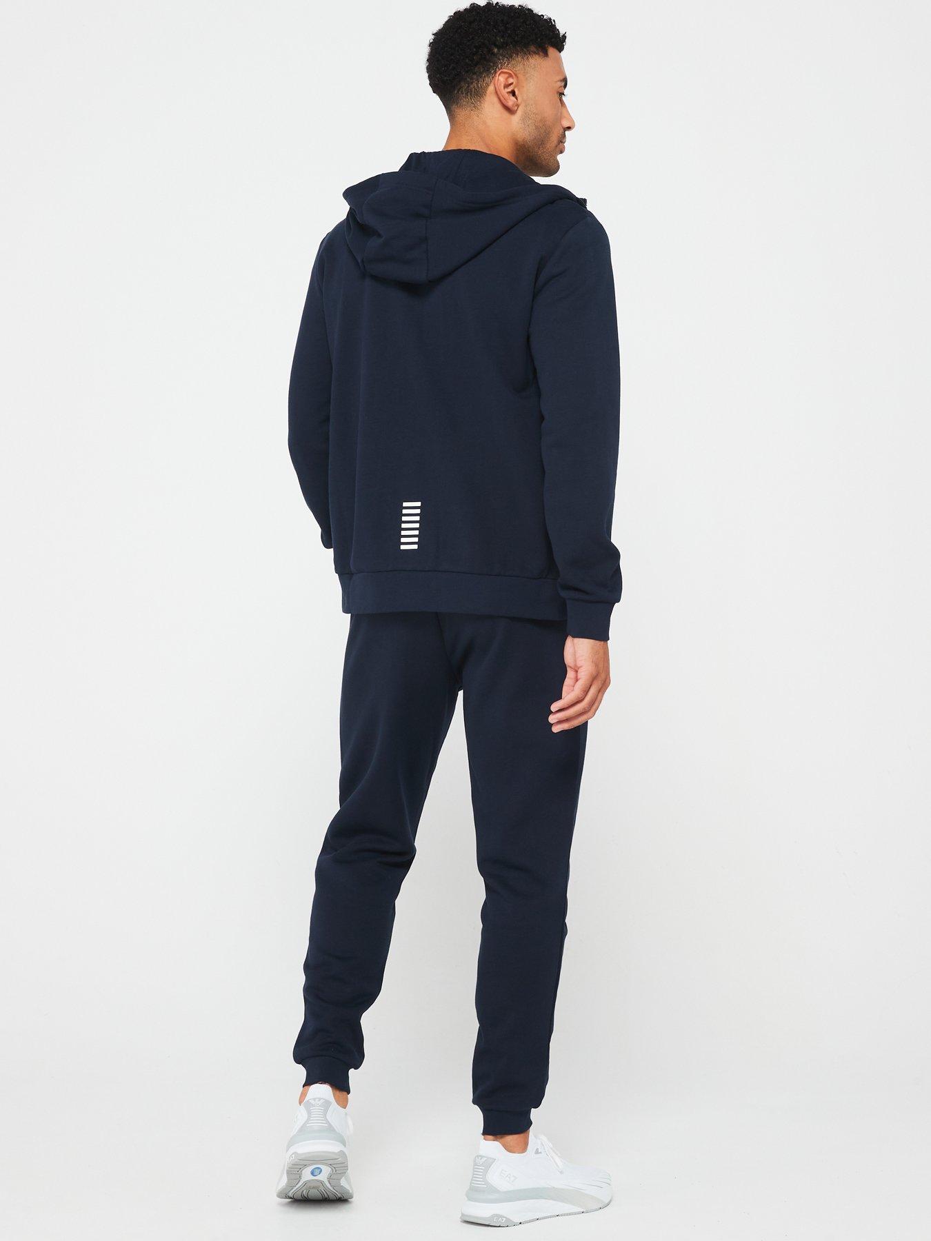 Image 2 of 4 of EA7 Emporio Armani Core Id Zip Hoodie Fleece Tracksuit - Dark Blue