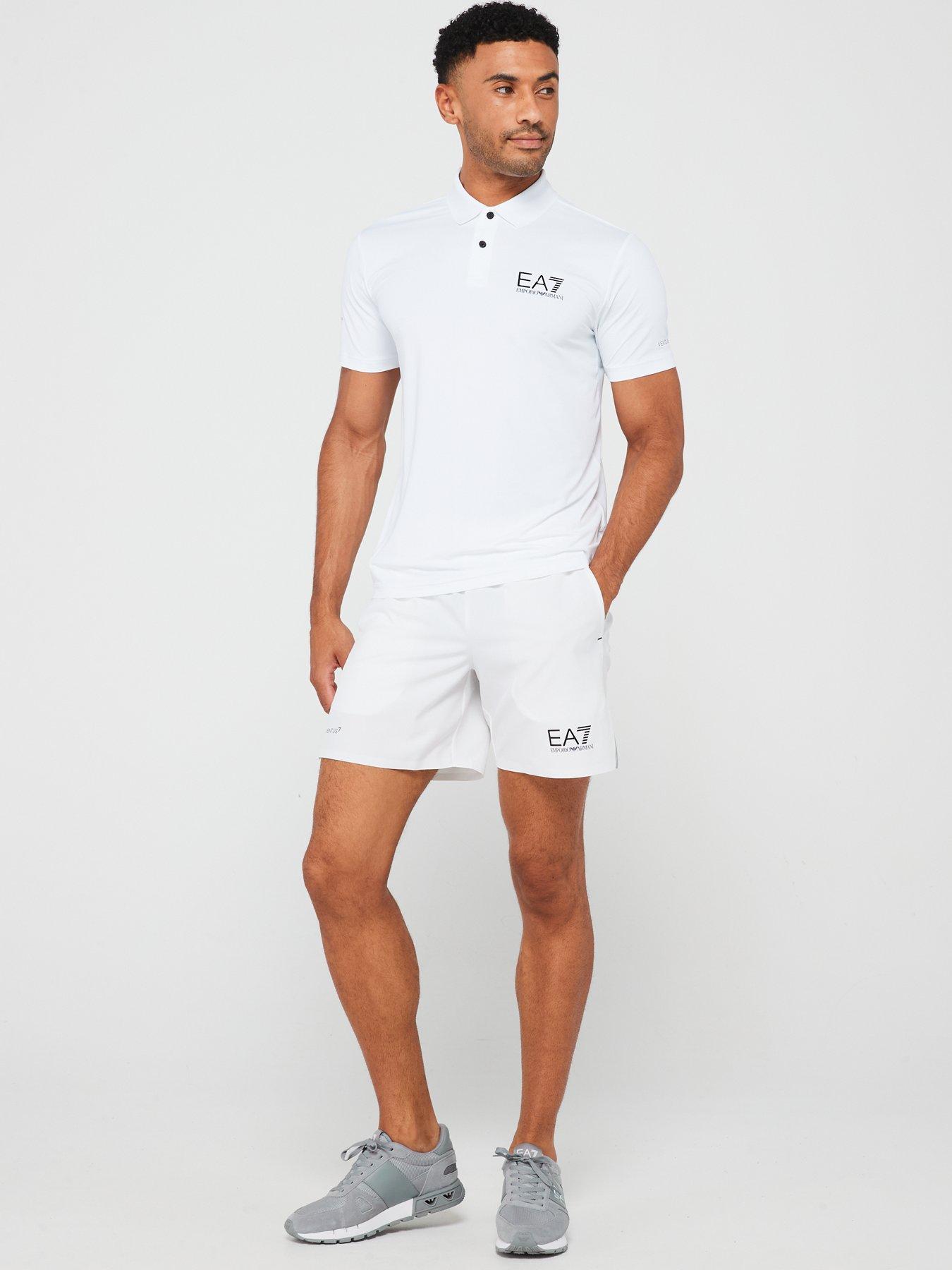  image of ea7-emporio-armani-eagle-sleeve-logo-poly-polo-shirt-white