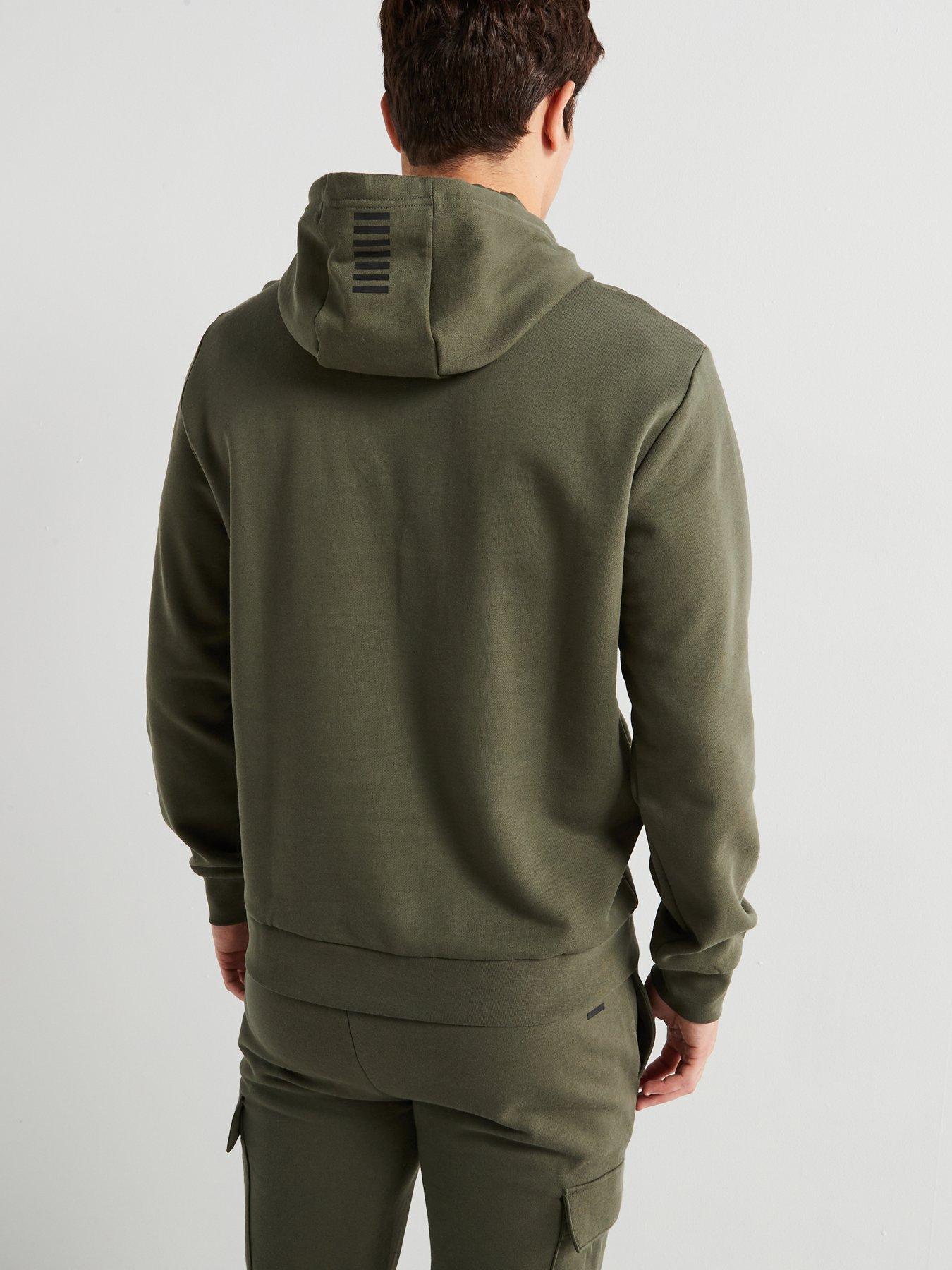 Image 2 of 6 of EA7 Emporio Armani Core Id Centre Logo Hoodie - Khaki