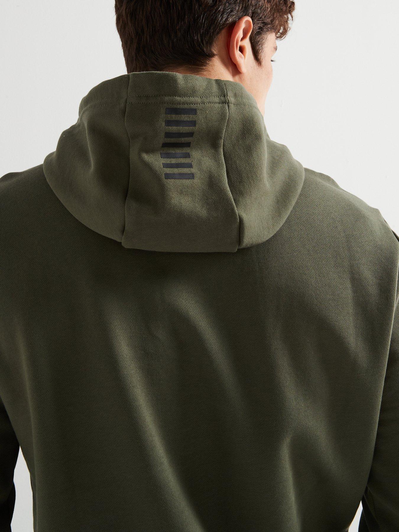 Image 4 of 6 of EA7 Emporio Armani Core Id Centre Logo Hoodie - Khaki