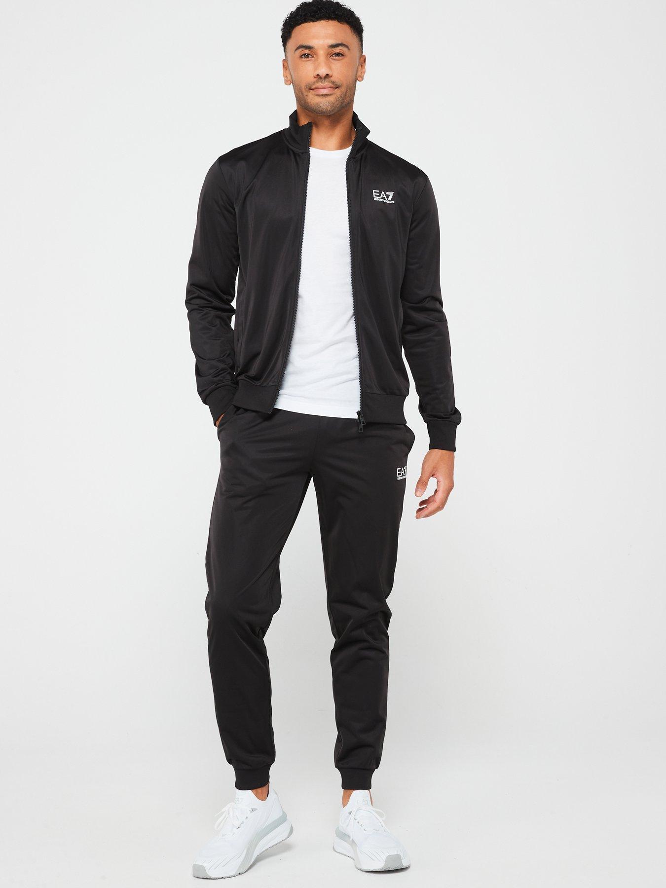 EA7 Emporio Armani Core Id Poly Zip Tracksuit Black Littlewoods