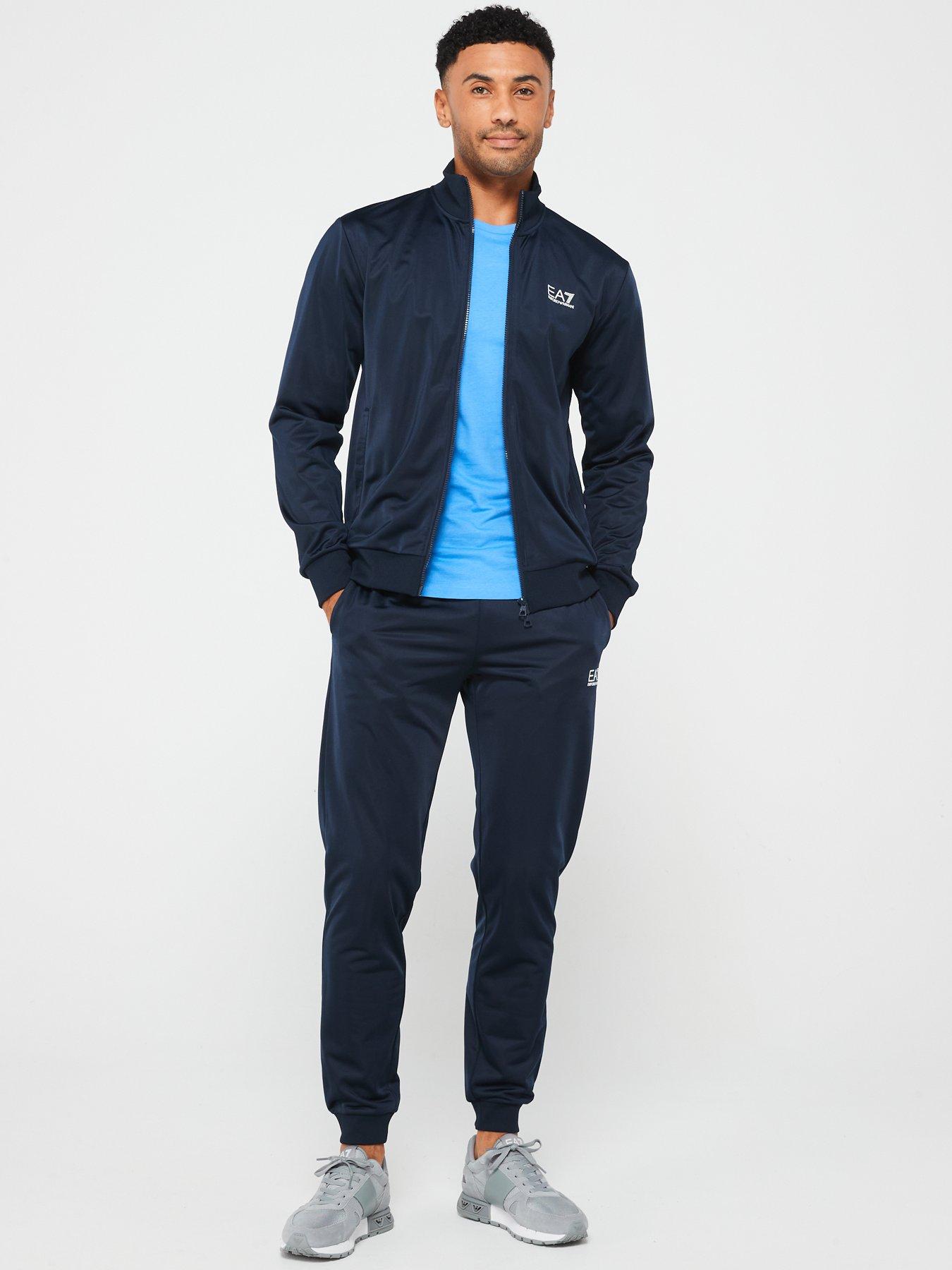 EA7 Emporio Armani Core Id Poly Zip Tracksuit Dark Blue littlewoods