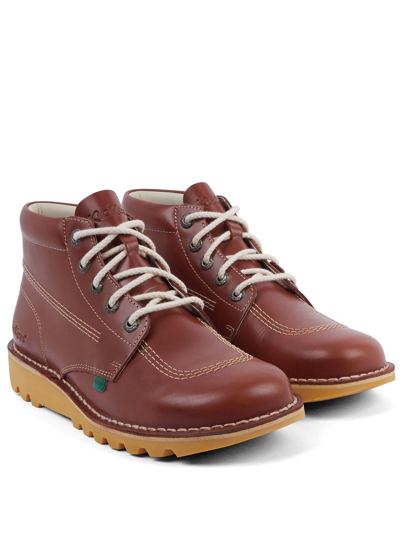  image of kickers-kick-hi-lace-up-boots-brown