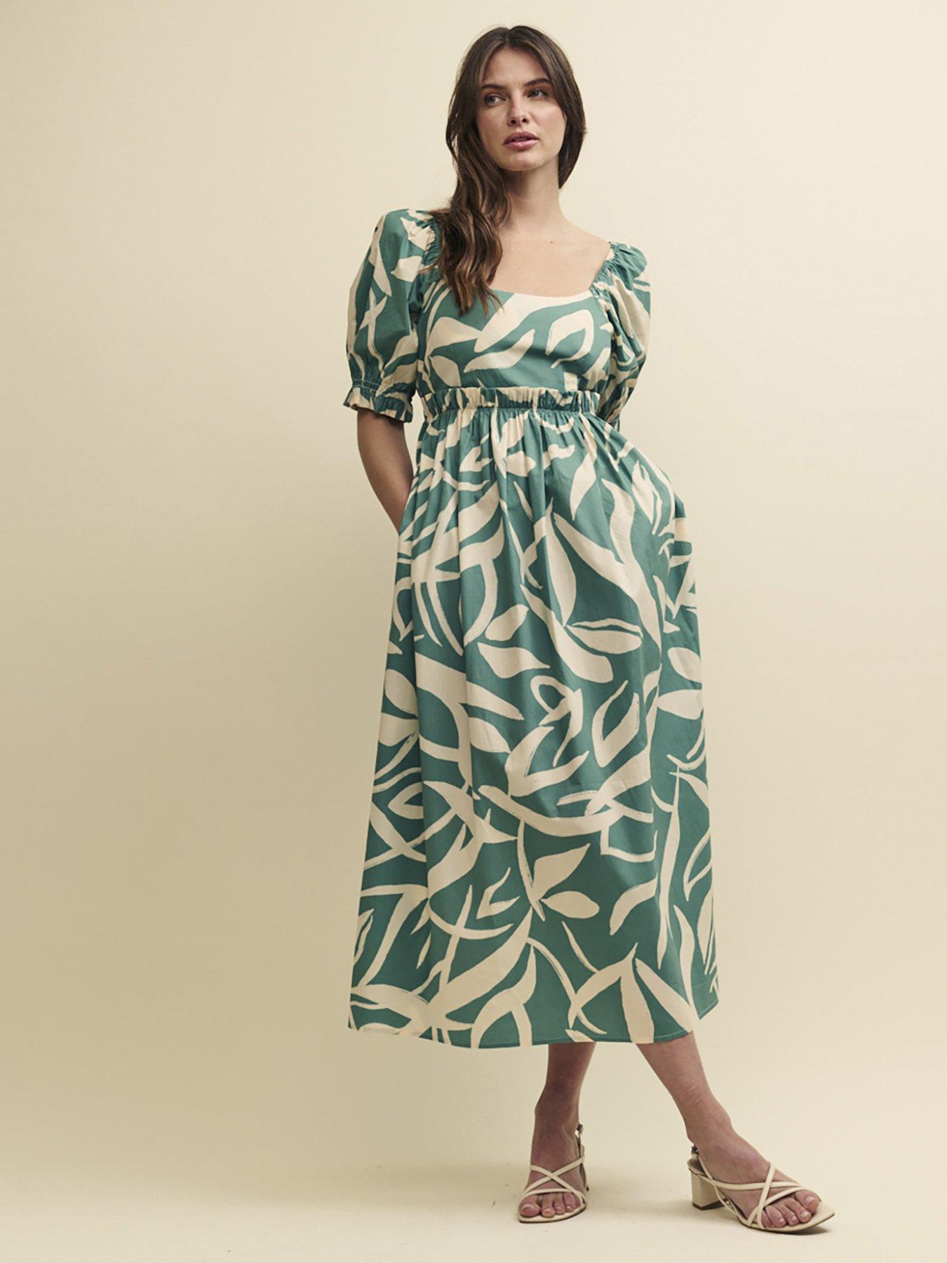  image of nobodys-child-ginger-midi-dress-greenmulti