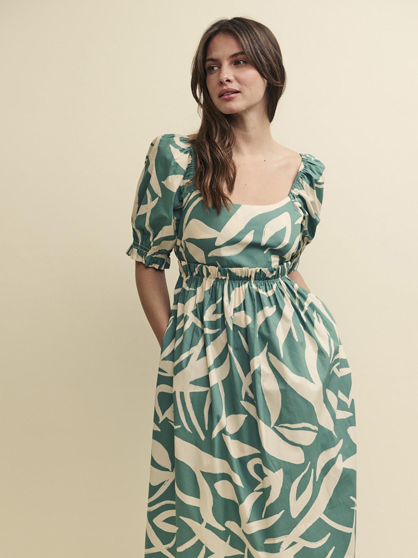  image of nobodys-child-ginger-midi-dress-greenmulti