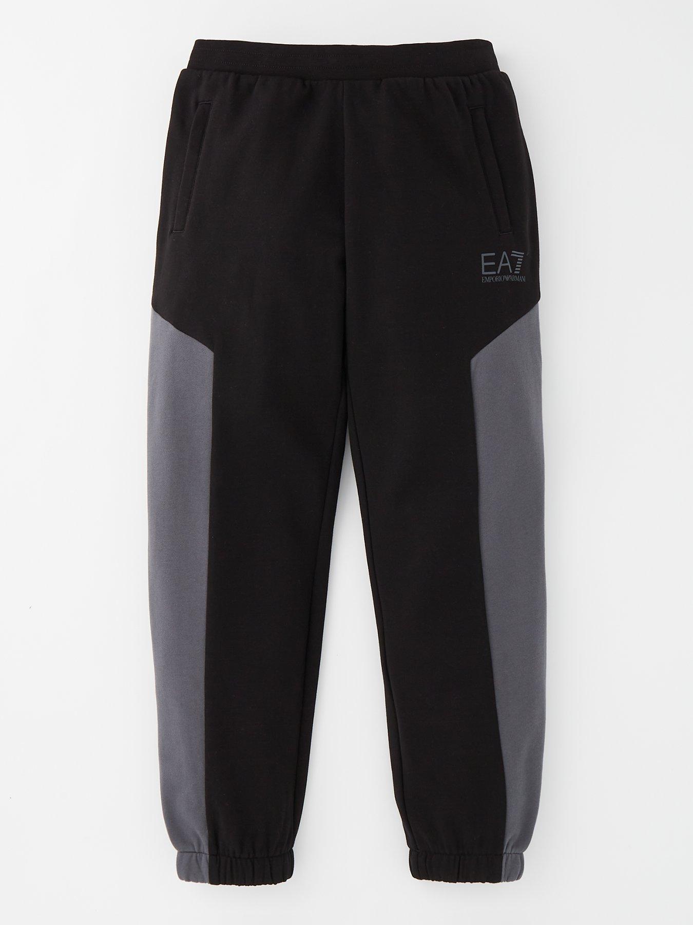 undefined Boys Athletic Colour Block Jog Pants - Black