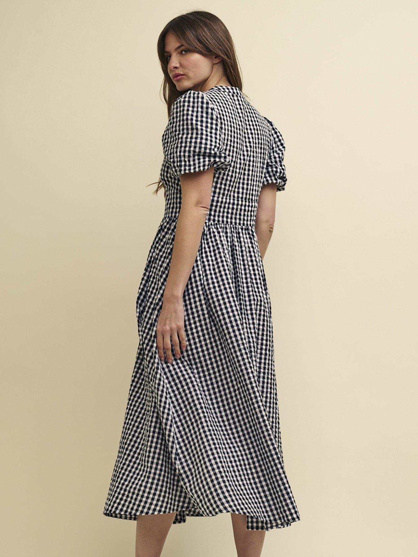 Nobodys Child Starlight Gingham Midi Dress - Black/White | littlewoods.com