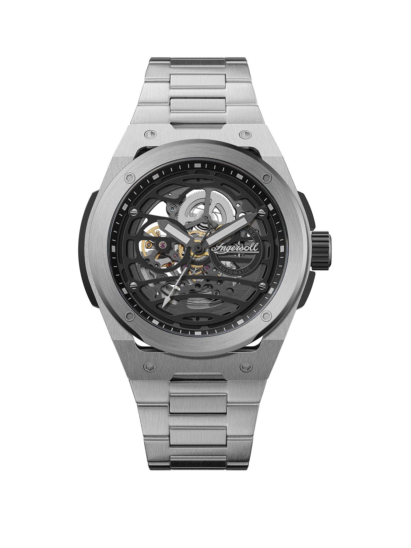 undefined 1892 The Springfield Automatic Mens Watch with Black Dial and Stainless Steel Bracelet - I15203