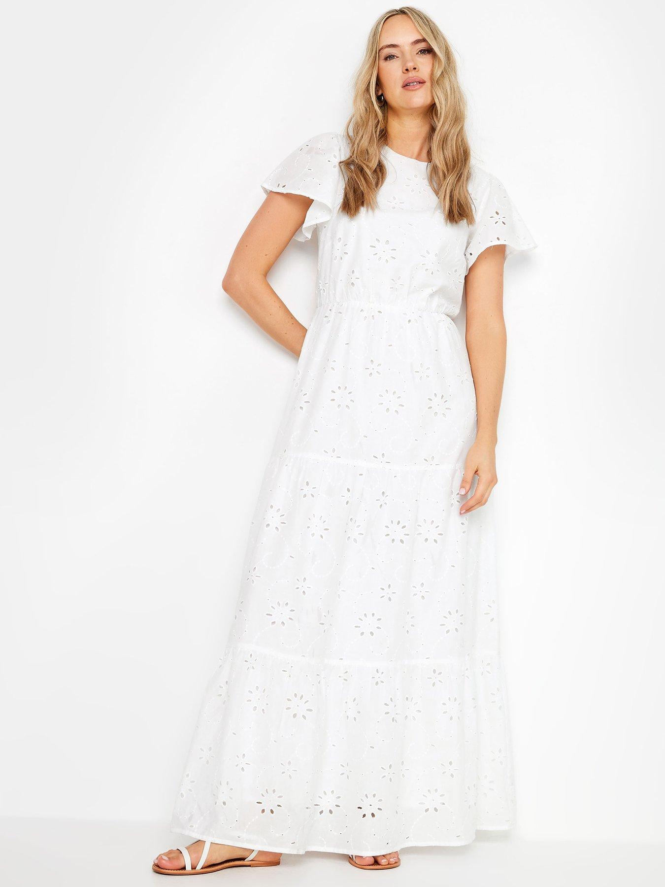  image of long-tall-sally-tall-flutter-sleeve-tiered-dress-white