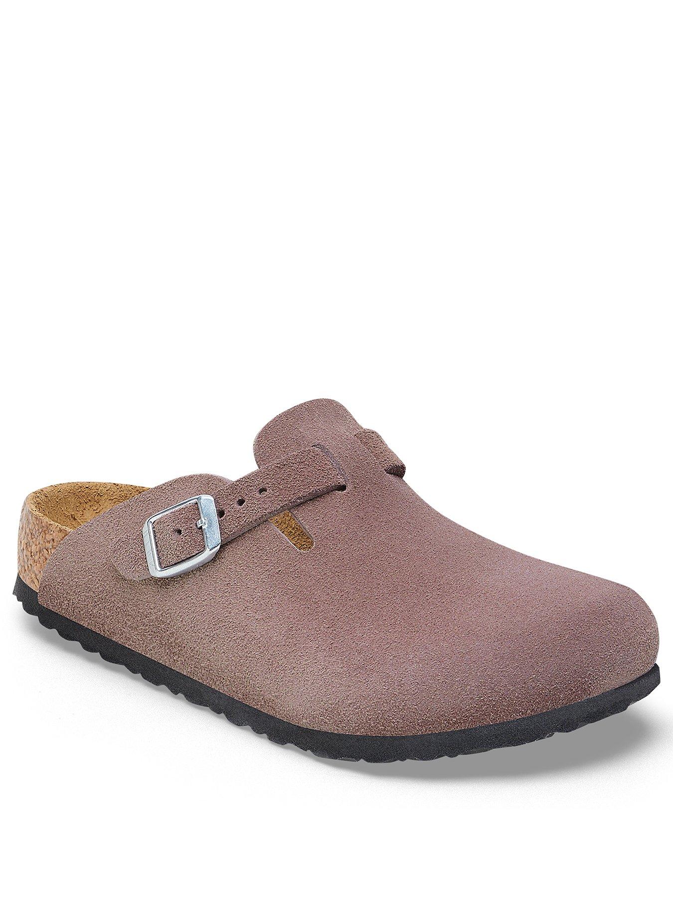 stillFront image of birkenstock-kids-boston-suede-classic-clog