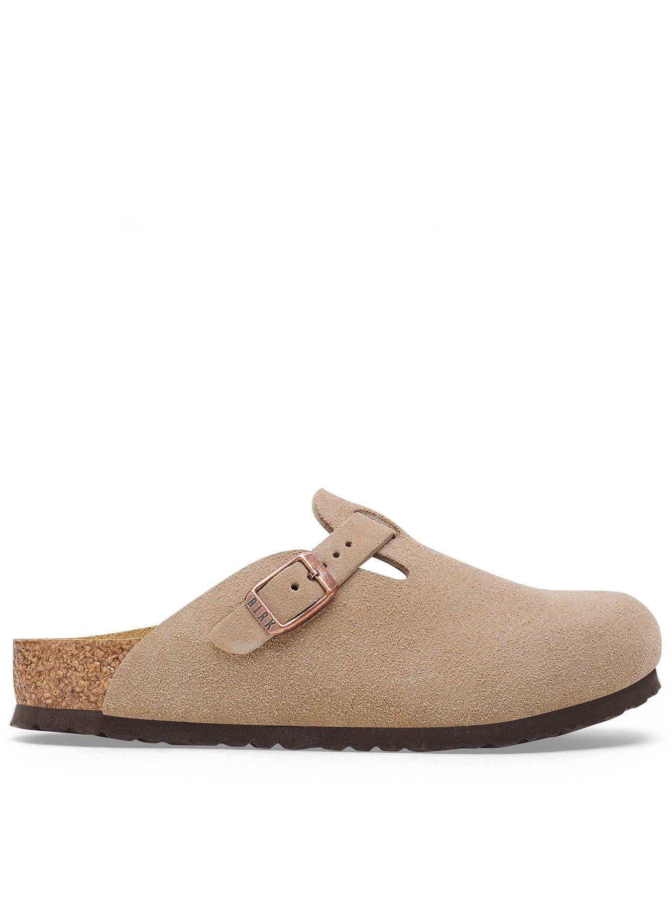  image of birkenstock-kids-boston-suede-classic-clogs-beige