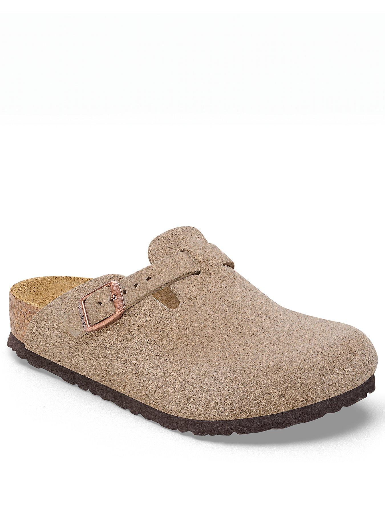  image of birkenstock-kids-boston-suede-classic-clogs-beige
