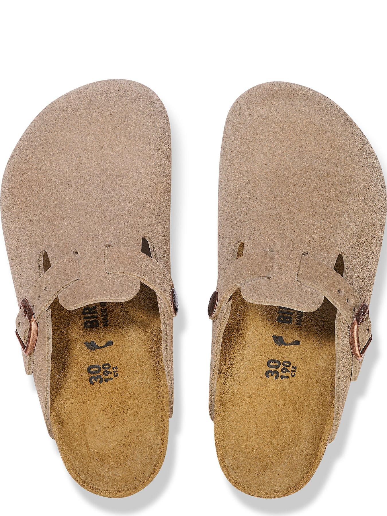  image of birkenstock-kids-boston-suede-classic-clogs-beige