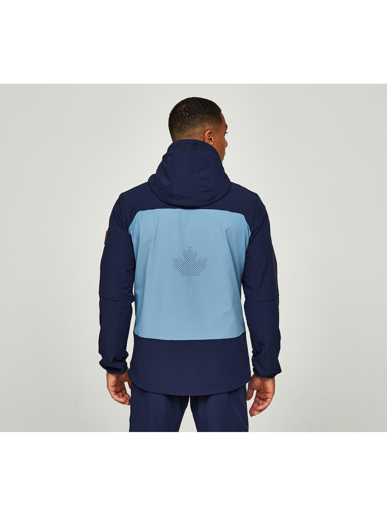  image of zavetti-canada-vosso-woven-zip-hoodie-blue