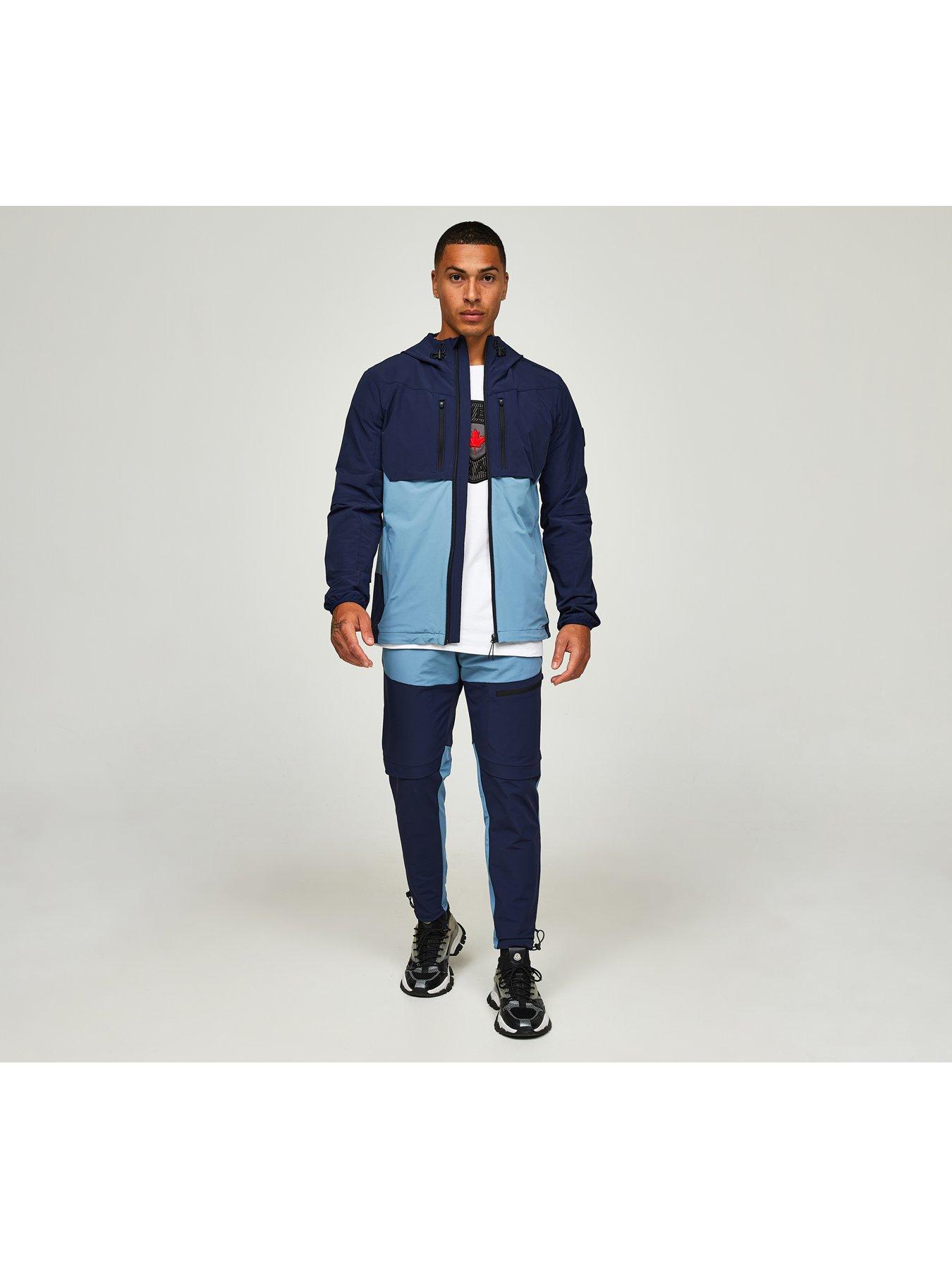  image of zavetti-canada-vosso-woven-zip-hoodie-blue