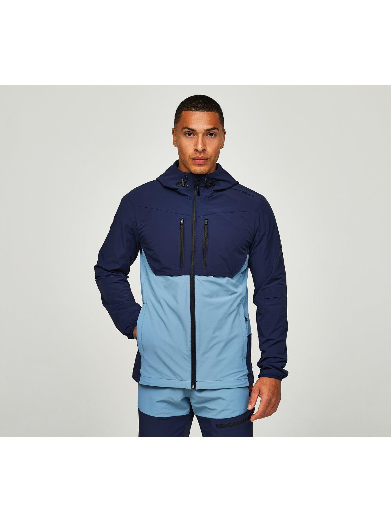  image of zavetti-canada-vosso-woven-zip-hoodie-blue