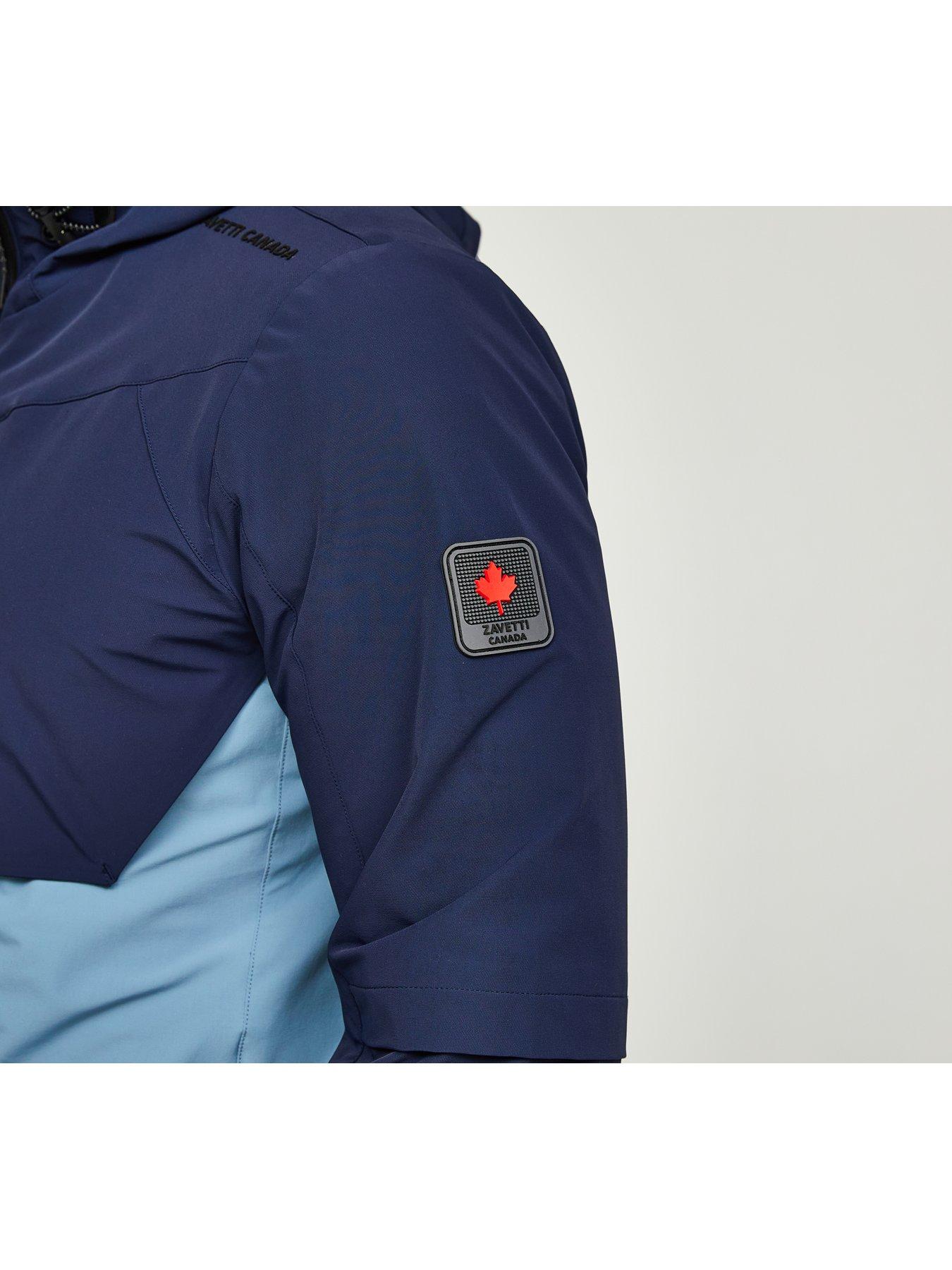  image of zavetti-canada-vosso-woven-zip-hoodie-blue