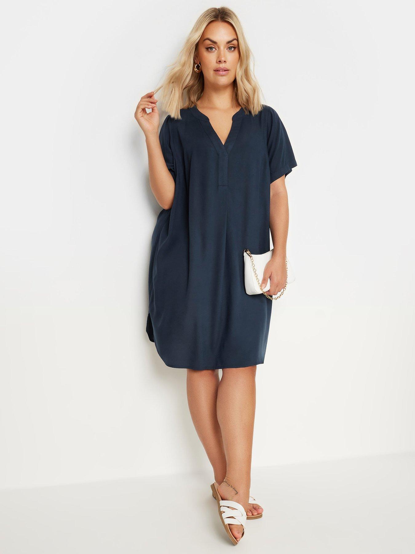 undefined Curve Tunic Dress - Navy