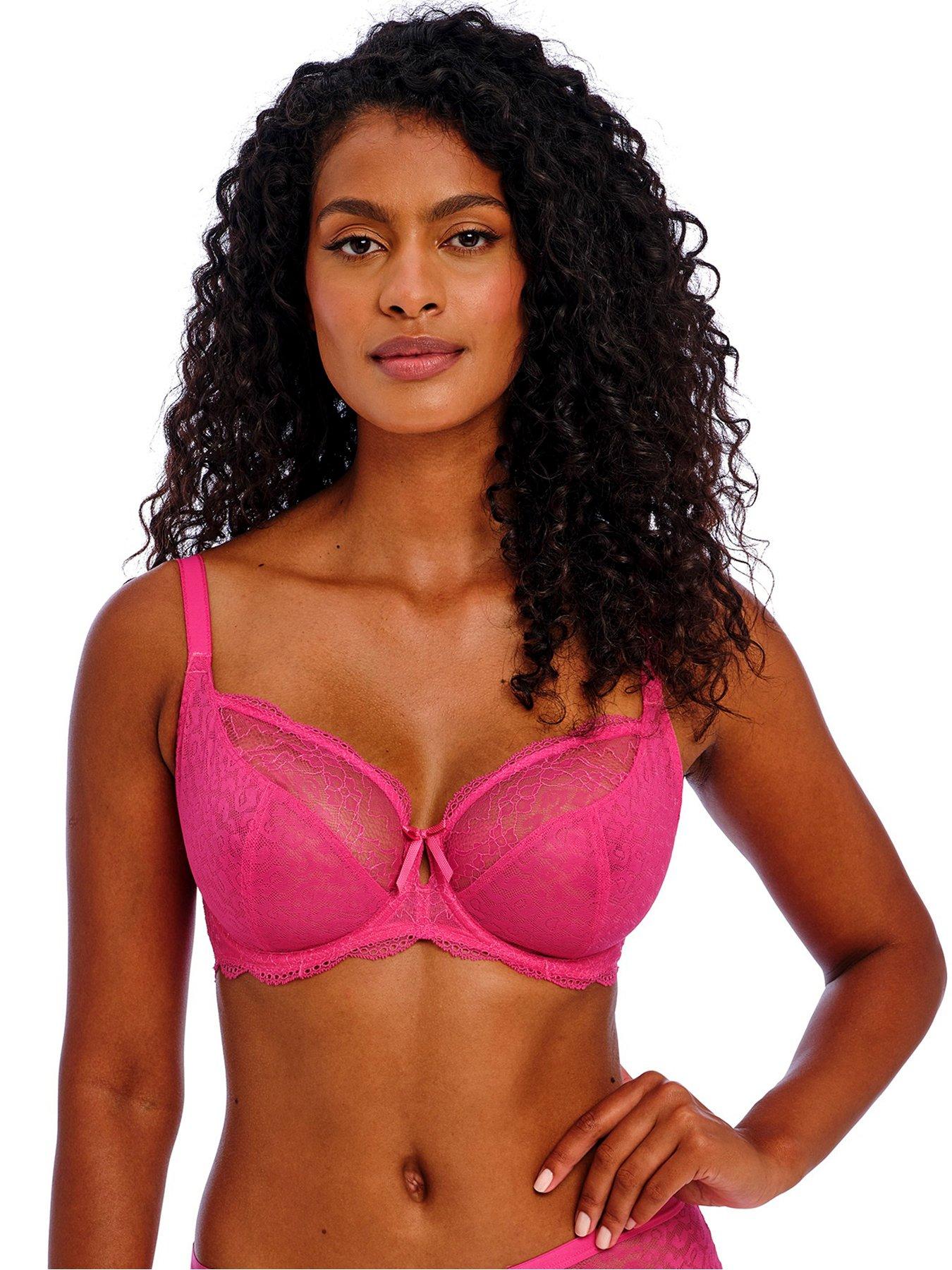  image of freya-fancies-underwired-plunge-bra-pink