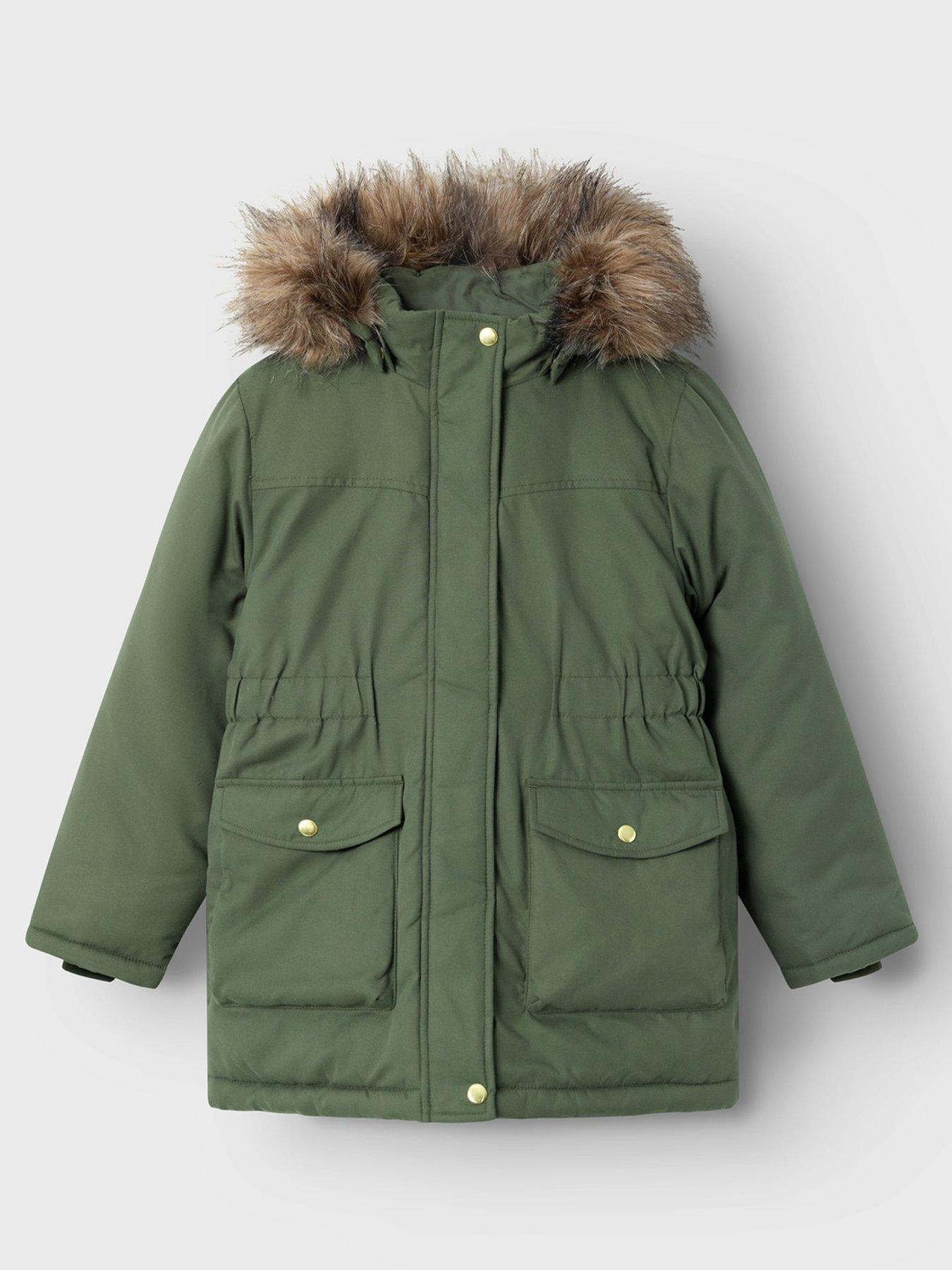 undefined Girls Parka - Khaki