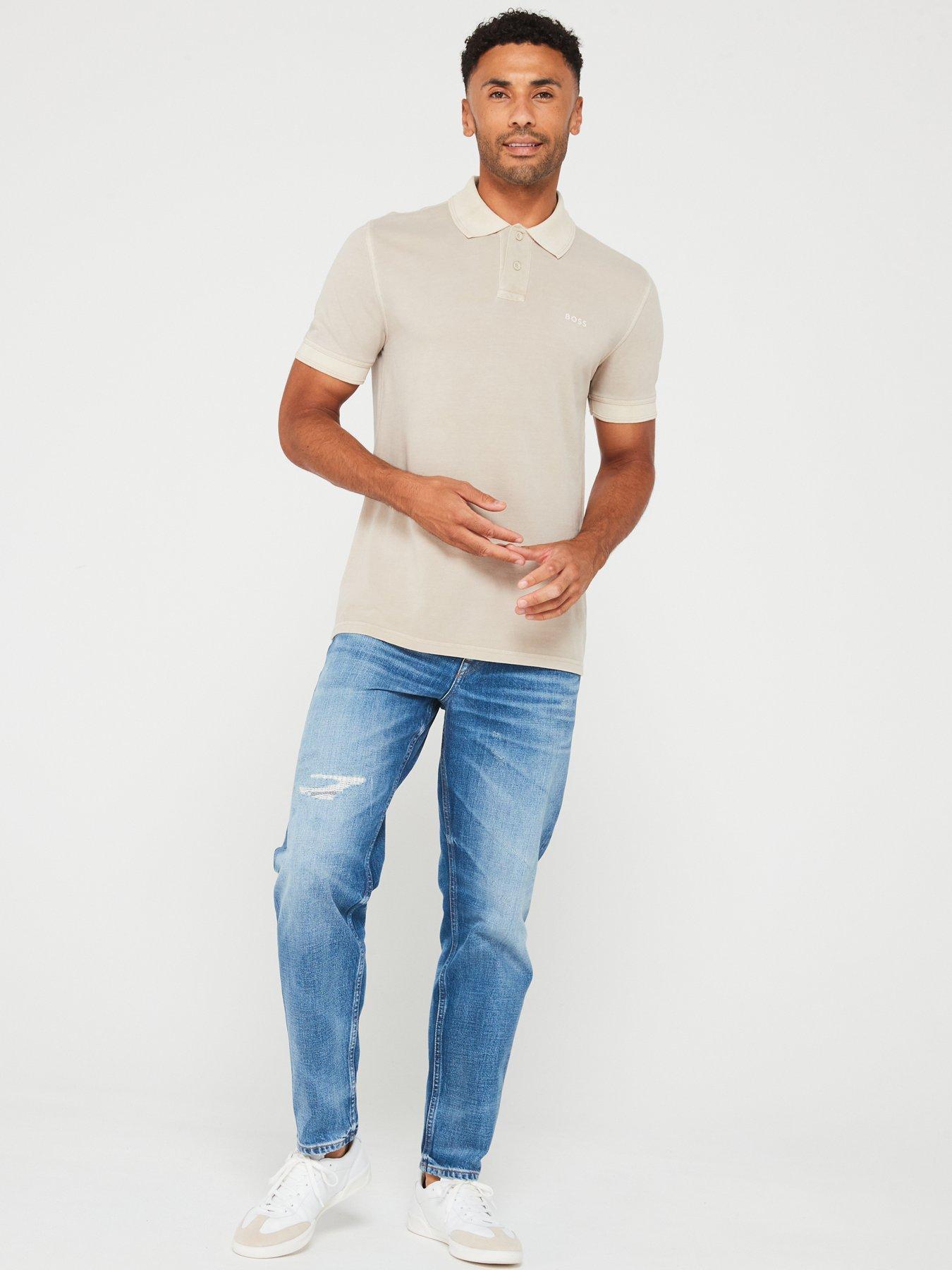  image of boss-prime-garment-dyed-polo-shirt-light-beige