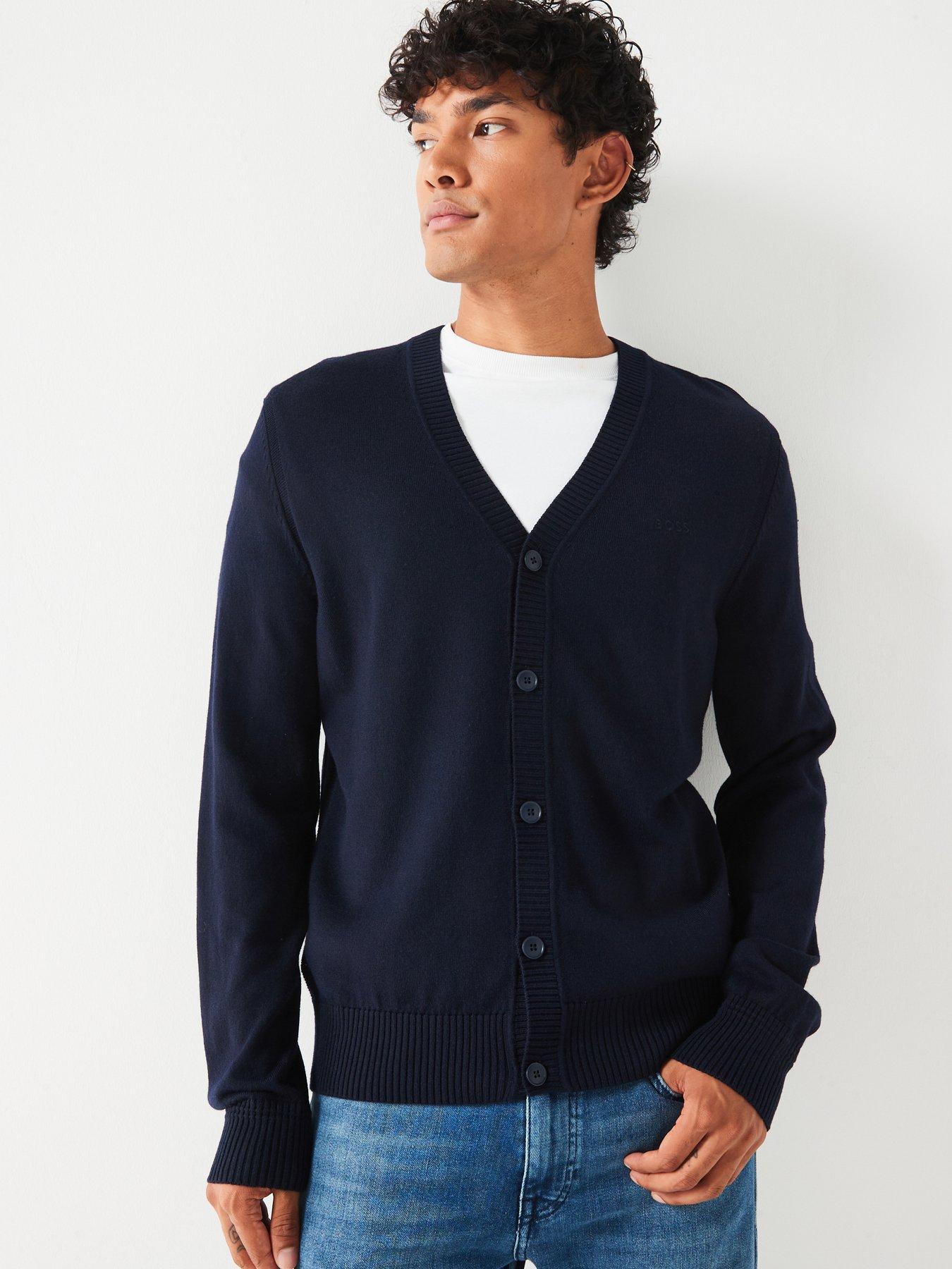 Hugo Boss Boss Cardigan Avac_cd In Black