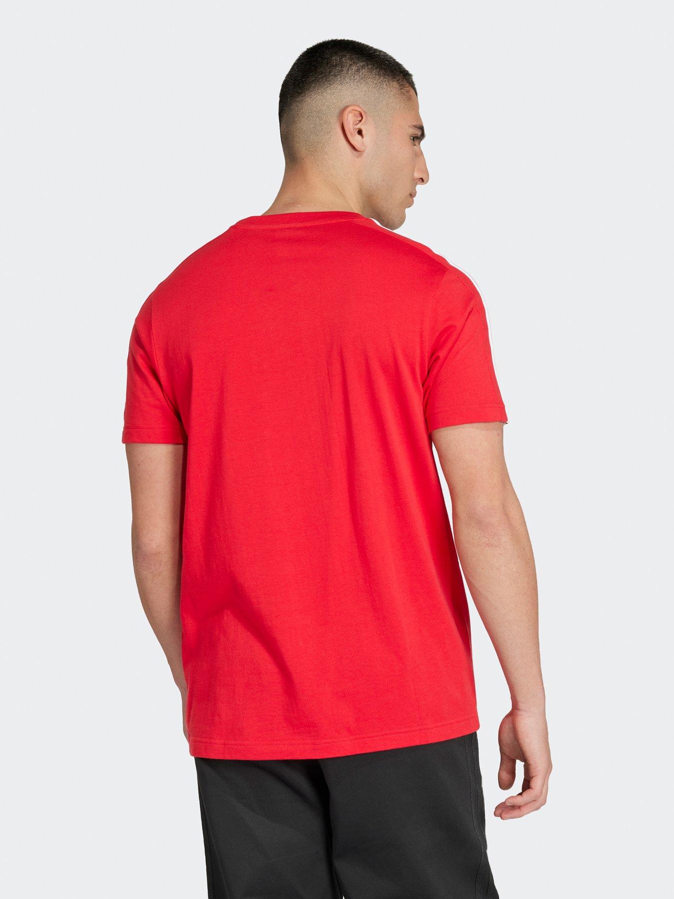  image of adidas-manchester-united-mens-dna-3-stripe-t-shirt-nbsp--red