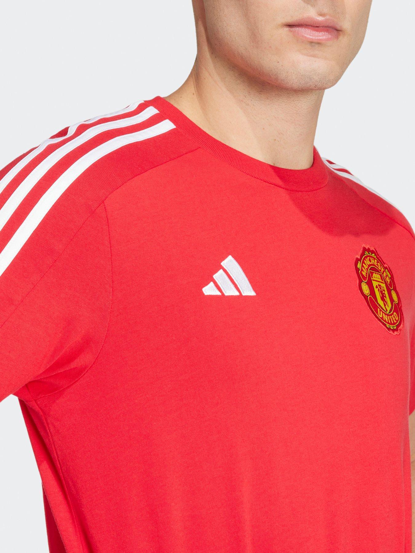  image of adidas-manchester-united-mens-dna-3-stripe-t-shirt-nbsp--red