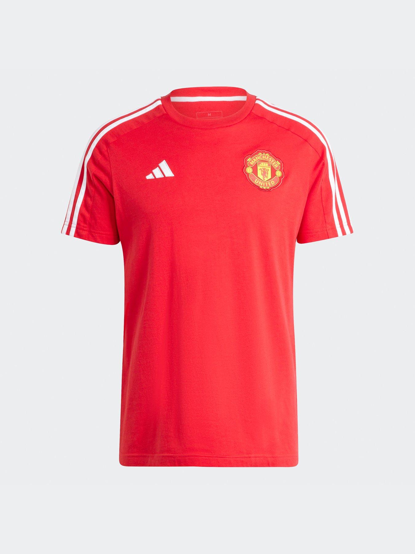  image of adidas-manchester-united-mens-dna-3-stripe-t-shirt-nbsp--red