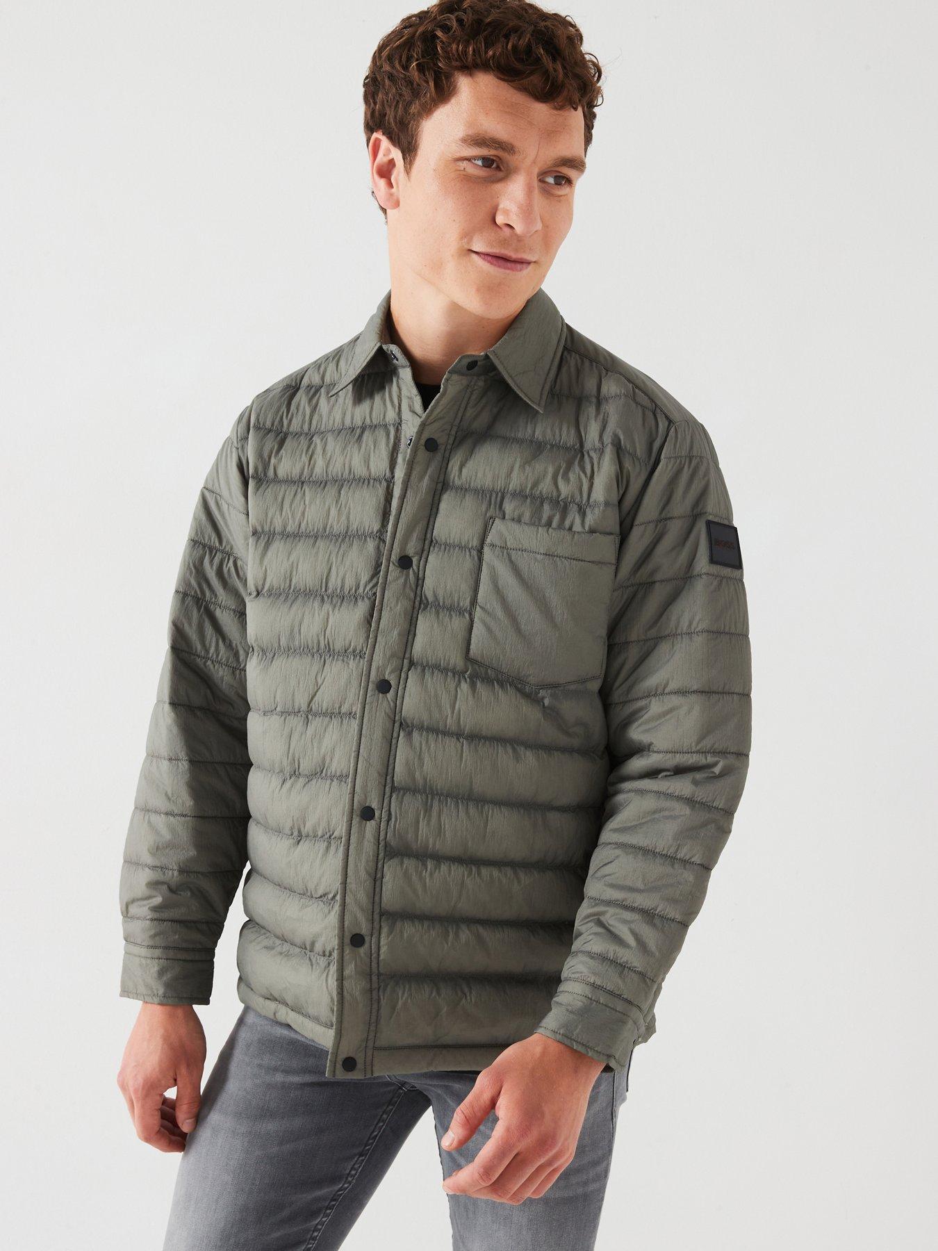 undefined Lambizzo M Oversize Quilted Button Thru Shacket - Grey
