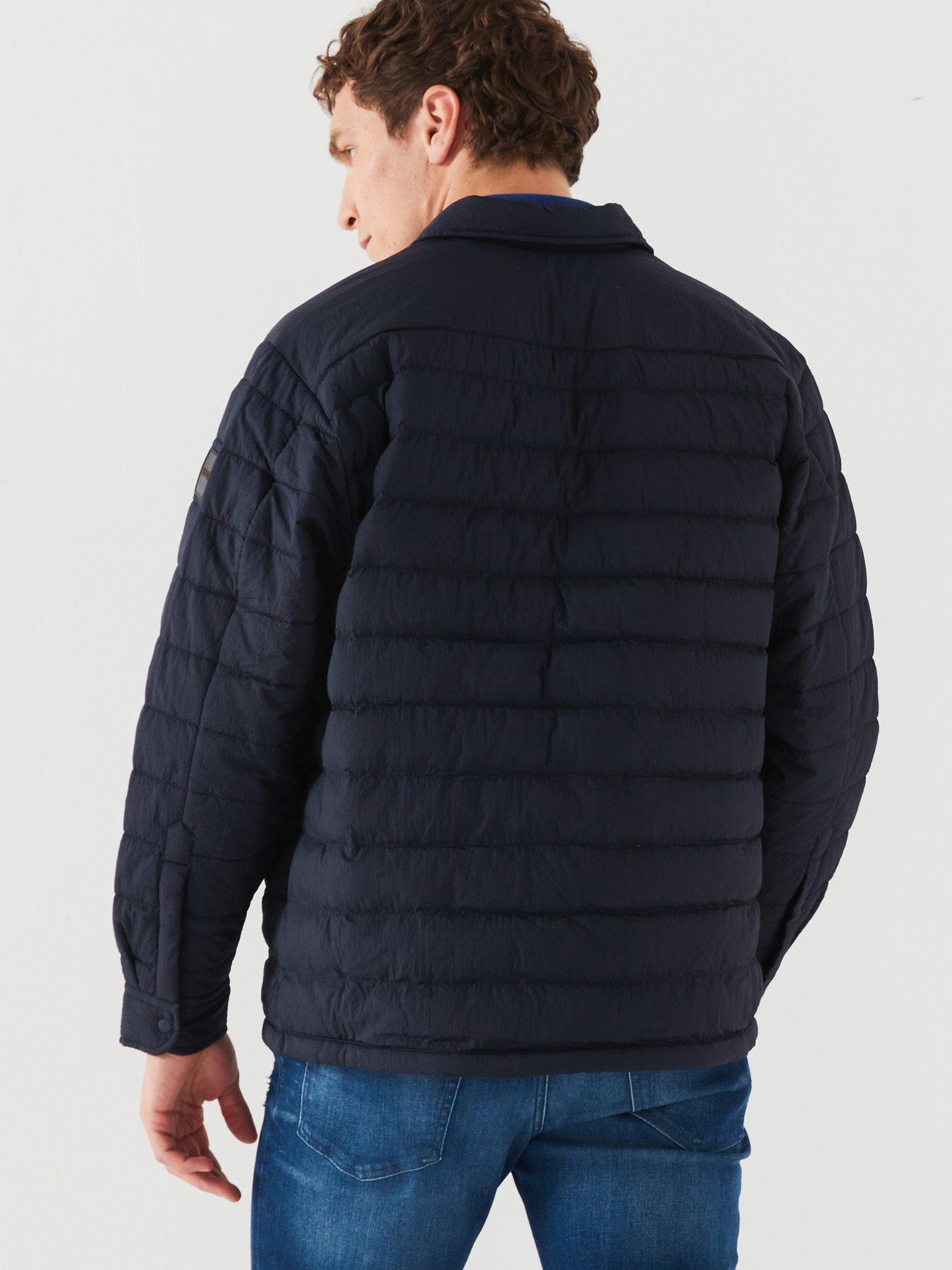 stillFront image of boss-lambizzo-m-oversize-quilted-button-thru-shacket-navy