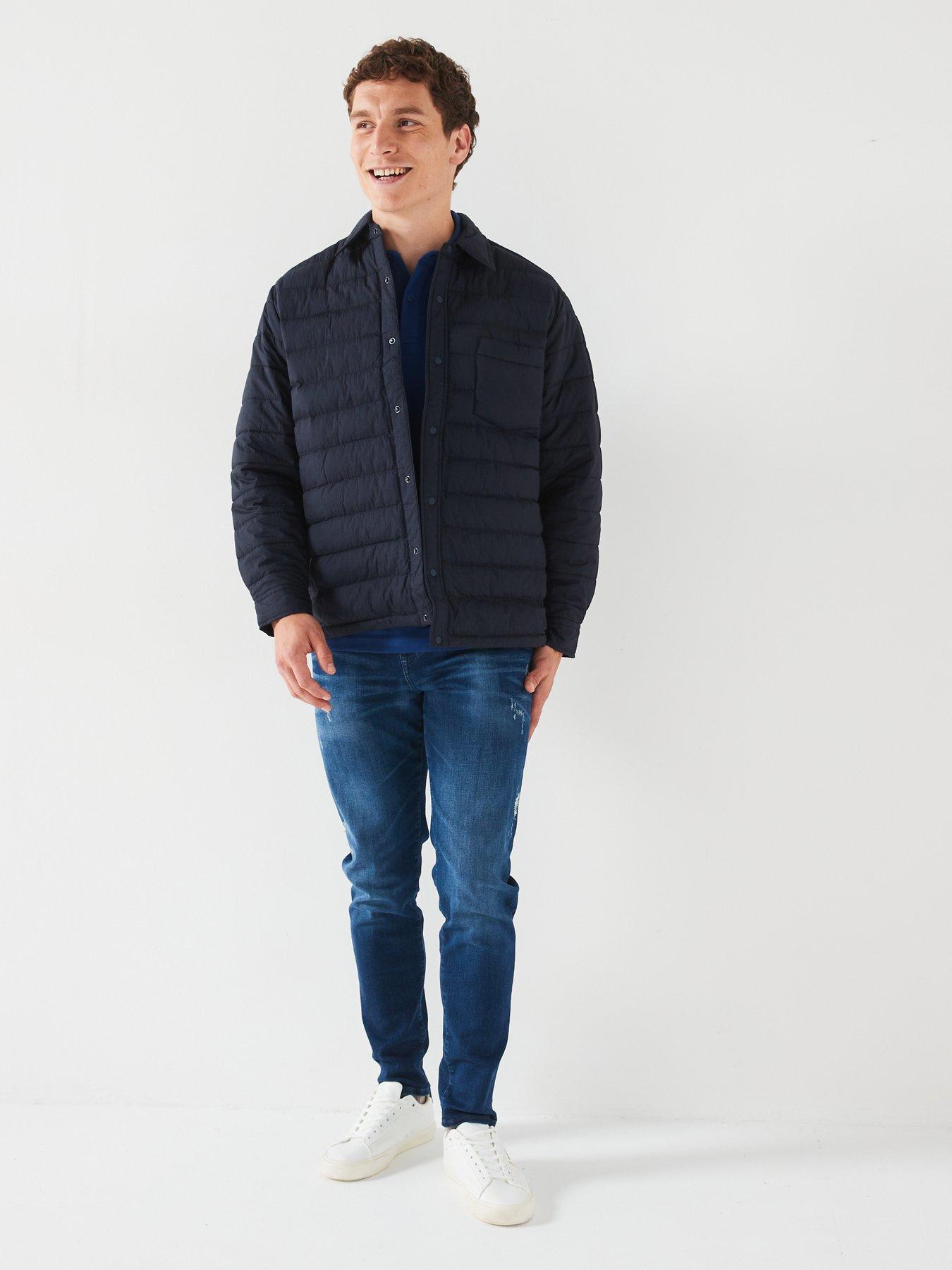  image of boss-lambizzo-m-oversize-quilted-button-thru-shacket-navy