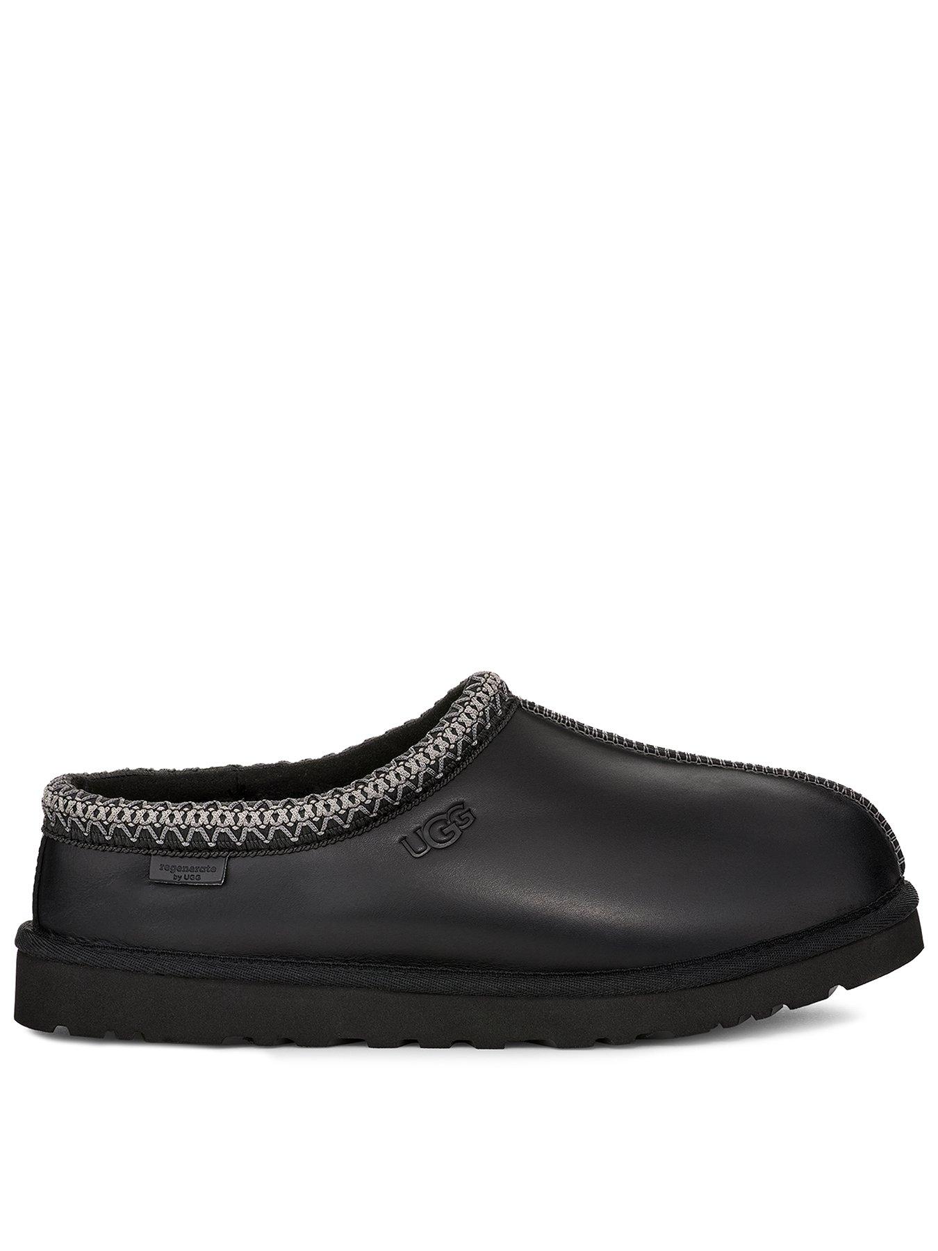 undefined Men's Leather Regen Tasman Slippers - Black
