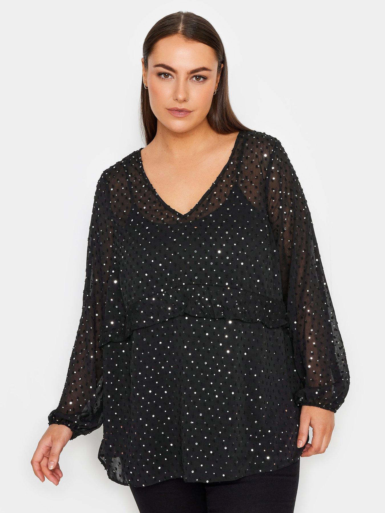 evans-sparkle-dobby-blouse-black