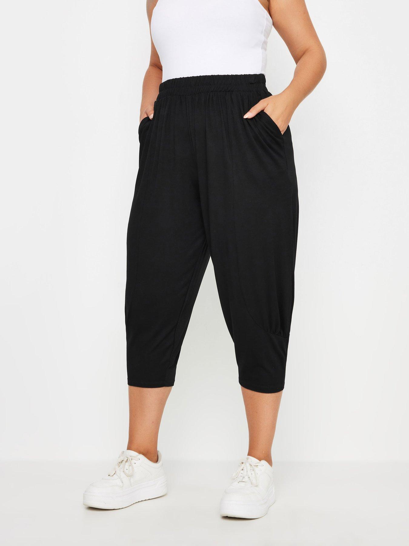  image of yours-curve-ruched-cropped-harem-black