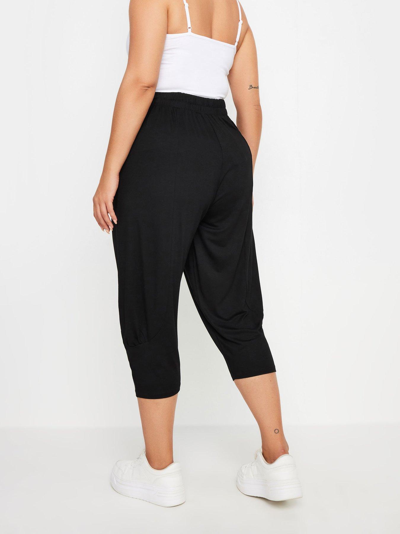  image of yours-curve-ruched-cropped-harem-black