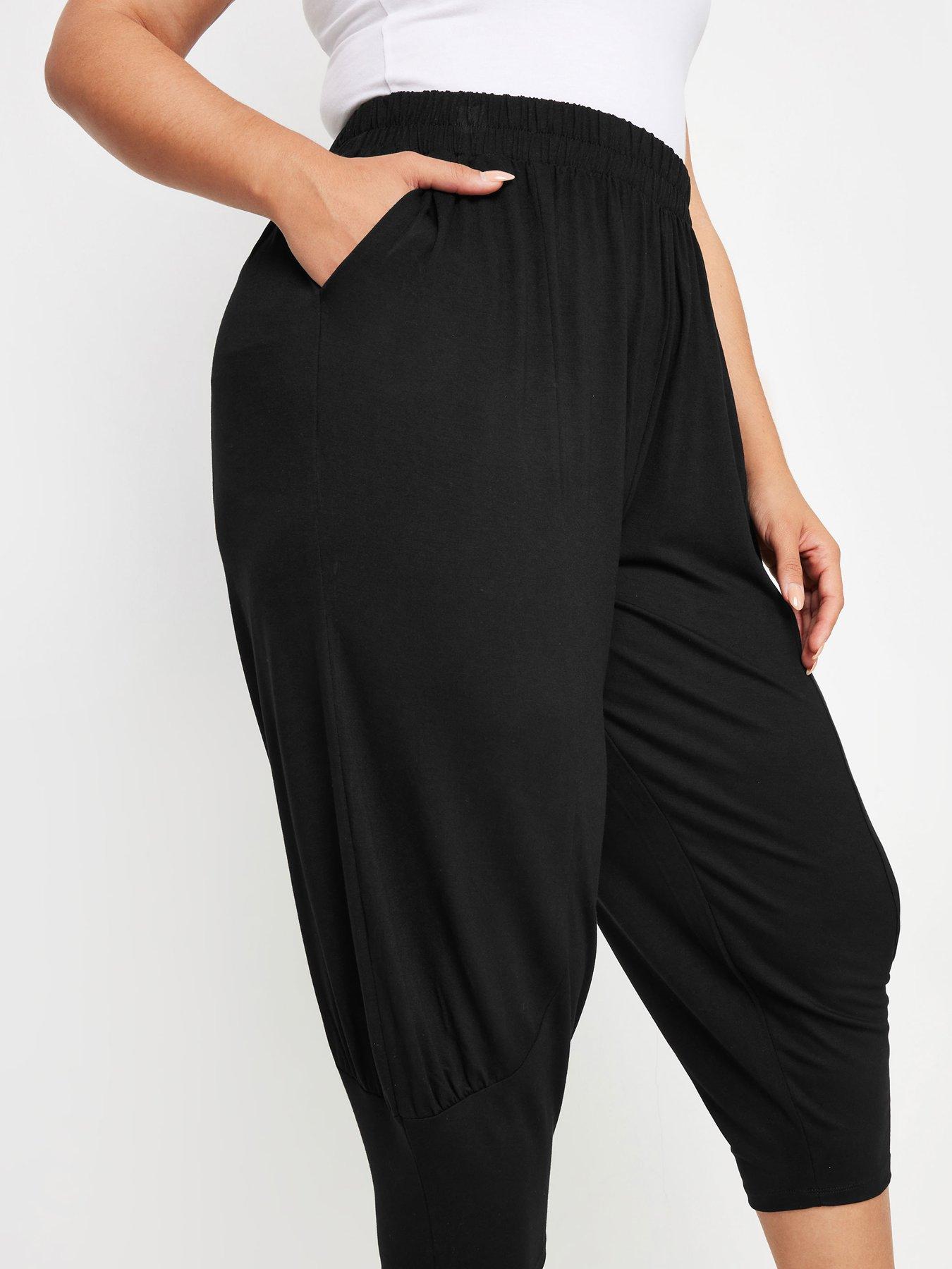  image of yours-curve-ruched-cropped-harem-black