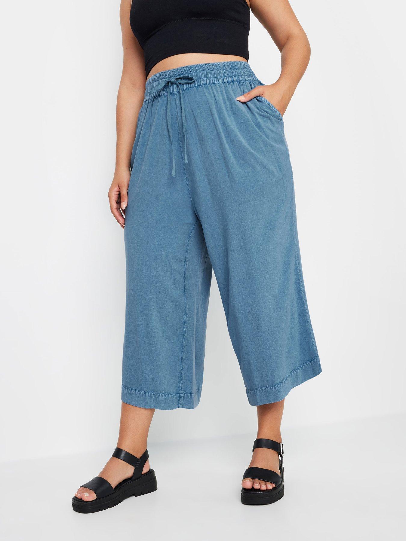 undefined Curve Chambray Culotte - Blue