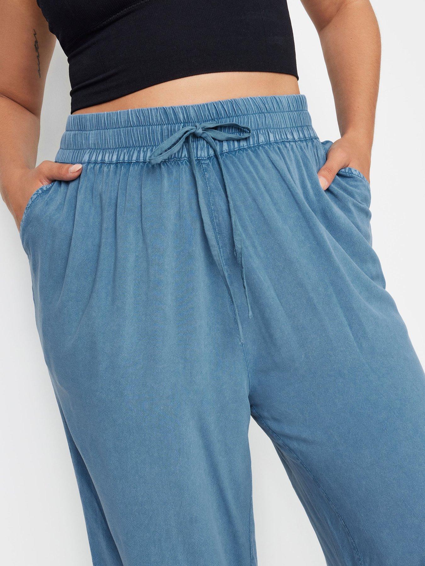  image of yours-curve-chambray-culotte-blue