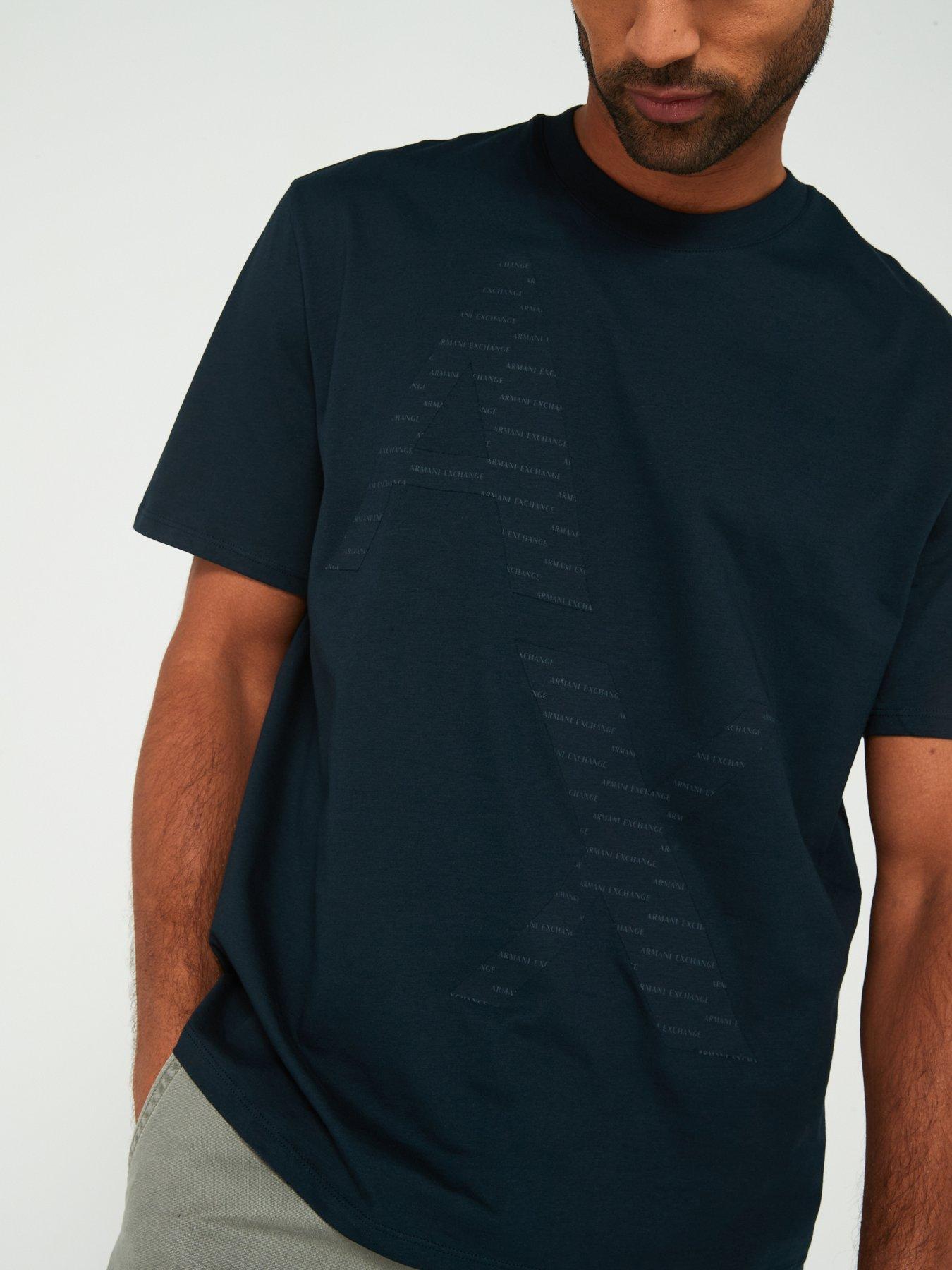 image of armani-exchange-relaxed-fit-large-ax-infill-logo-t-shirt-navy